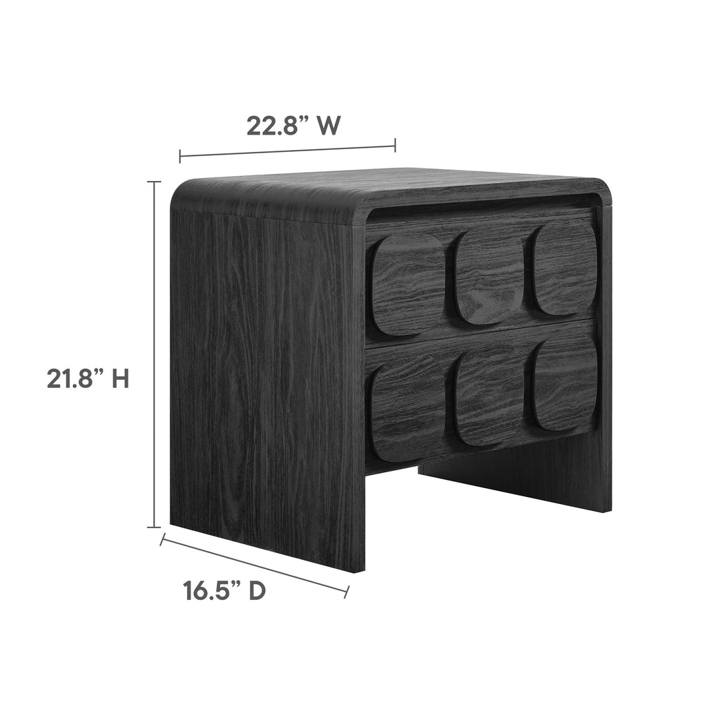 Toscana 2-Drawer Nightstand - Black