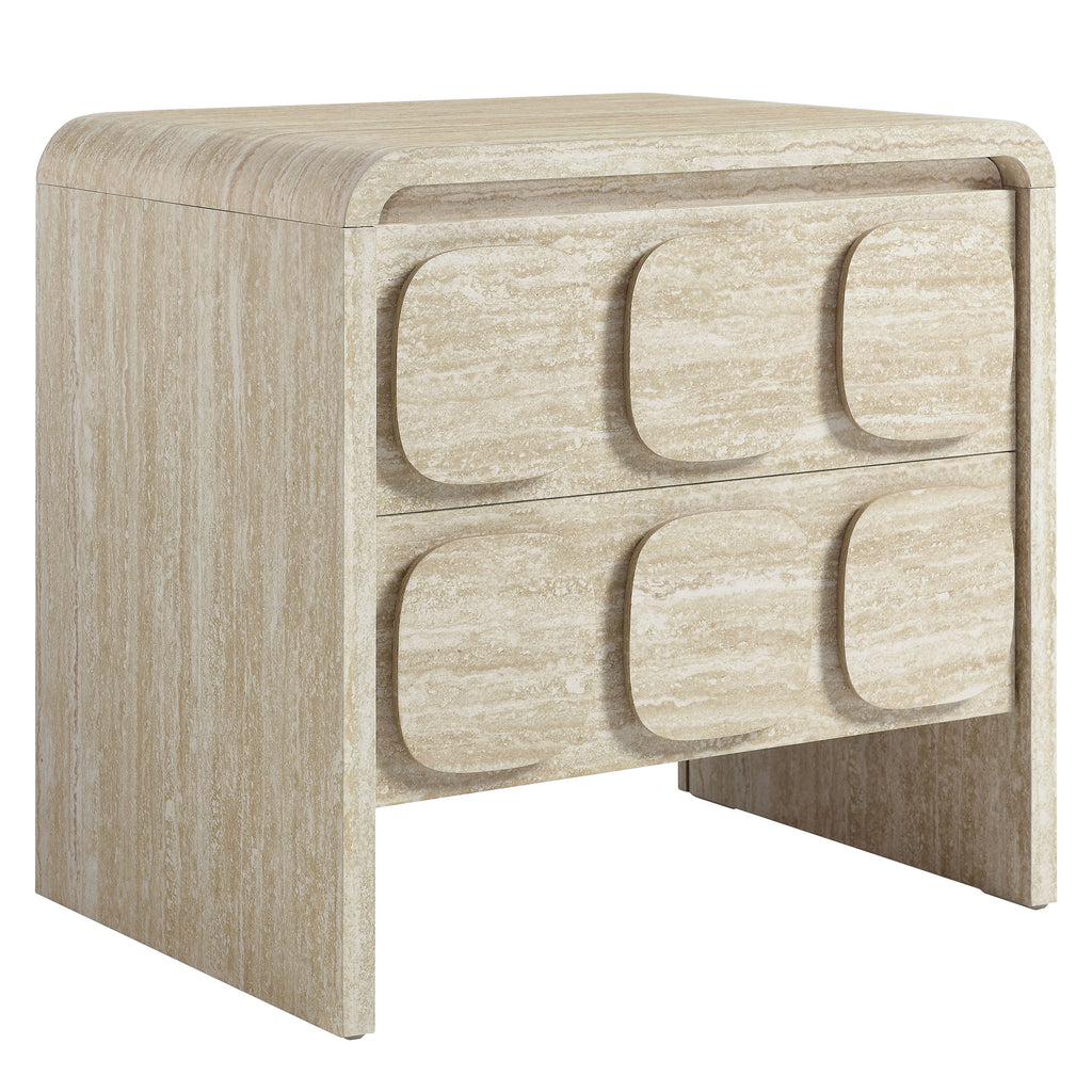 Toscana 2-Drawer Nightstand - Travertine