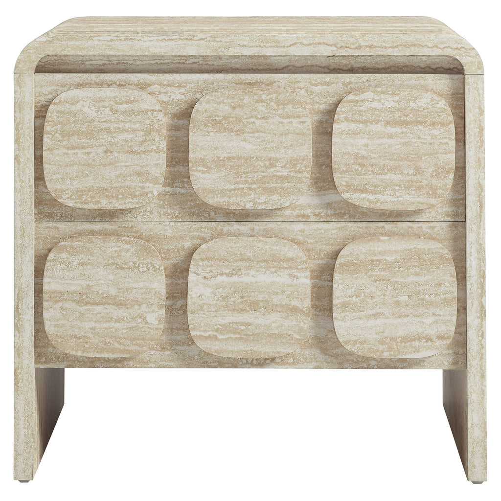 Toscana 2-Drawer Nightstand - Travertine