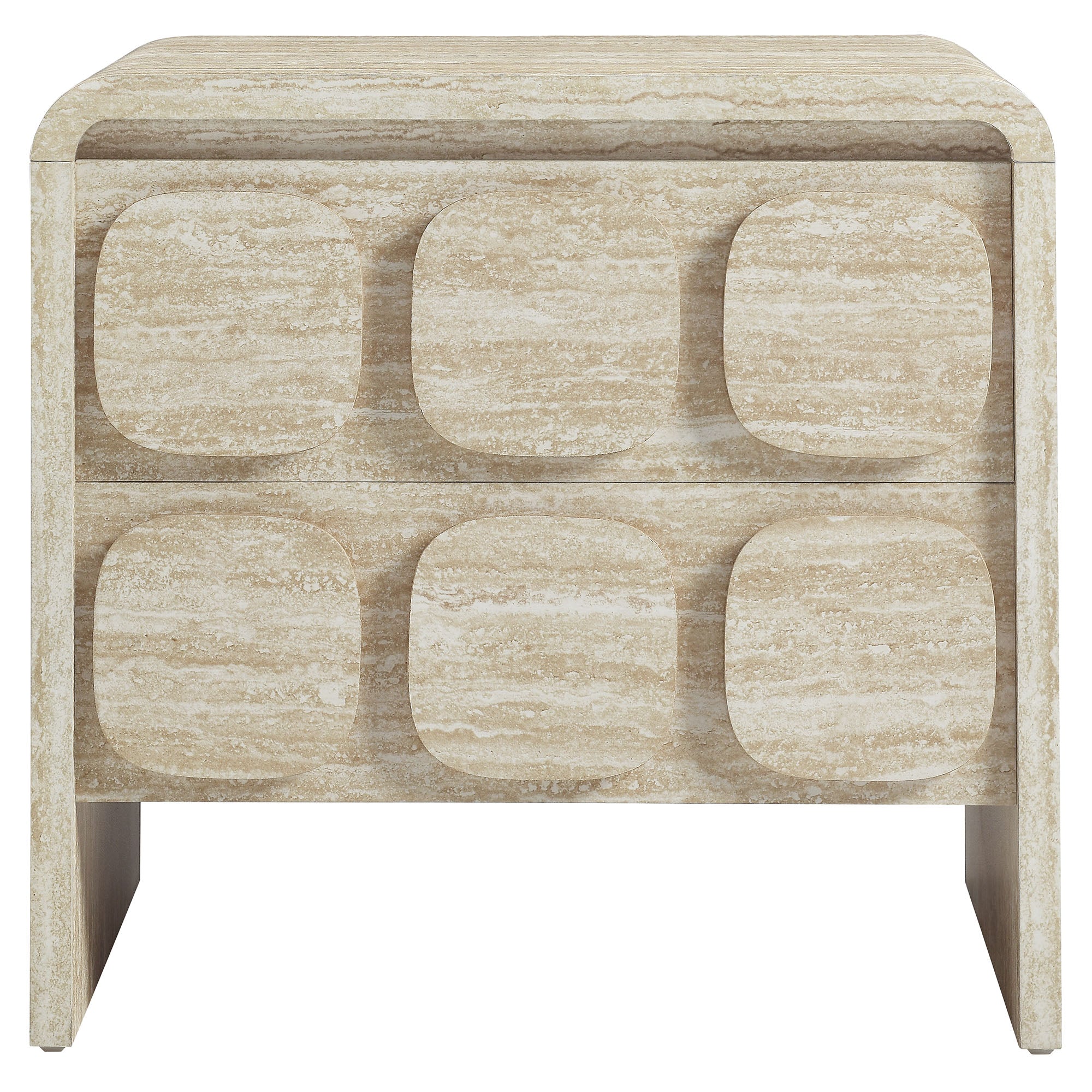 Toscana 2-Drawer Nightstand - Travertine