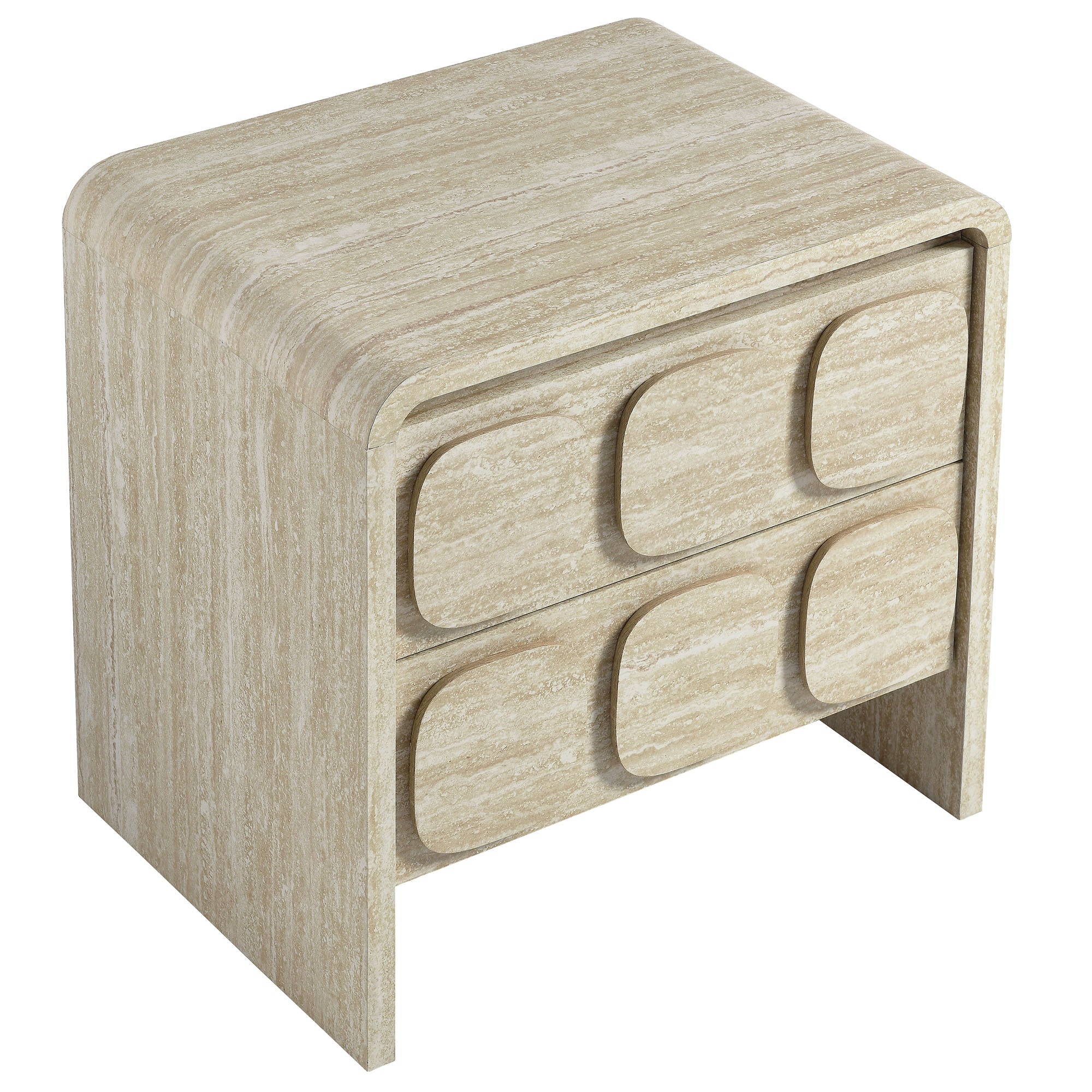 Toscana 2-Drawer Nightstand - Travertine