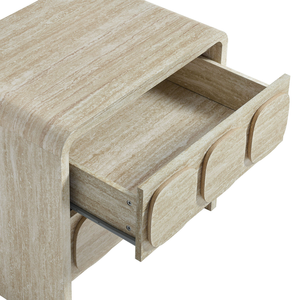 Toscana 2-Drawer Nightstand - Travertine