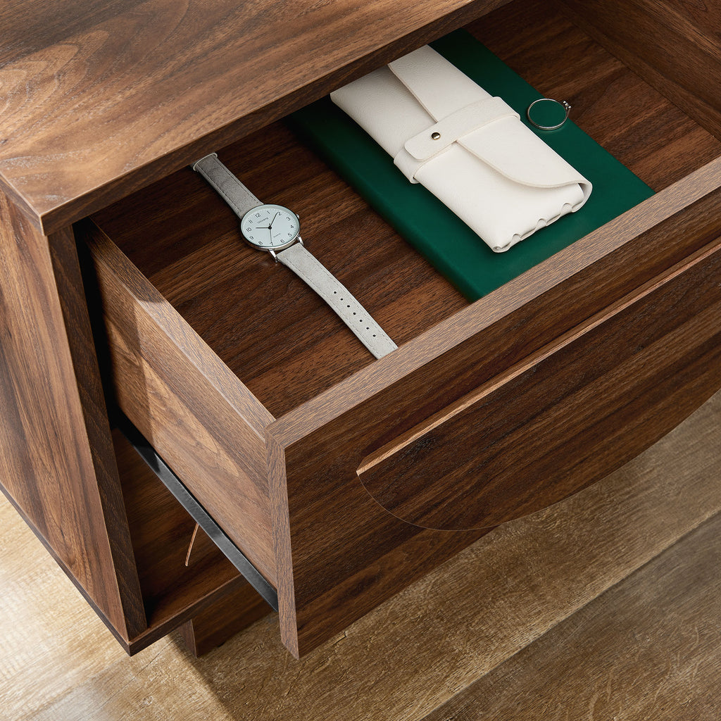 Bulwark 2-Drawer Nightstand - Walnut
