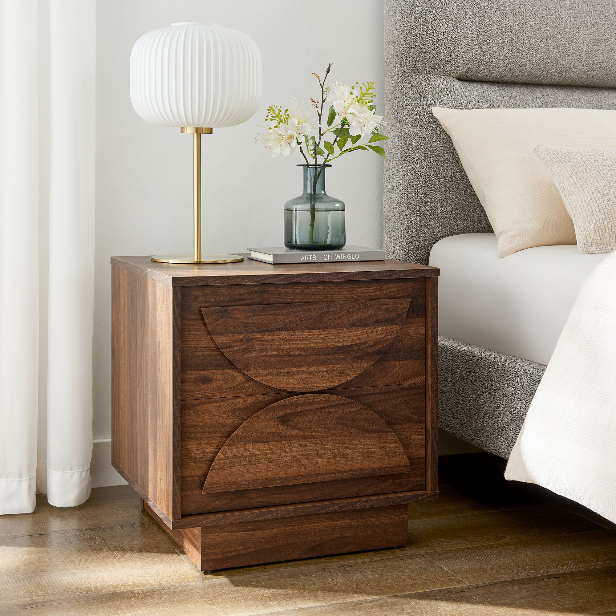 Bulwark 2-Drawer Nightstand - Walnut