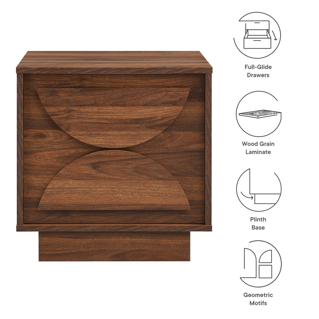 Bulwark 2-Drawer Nightstand - Walnut