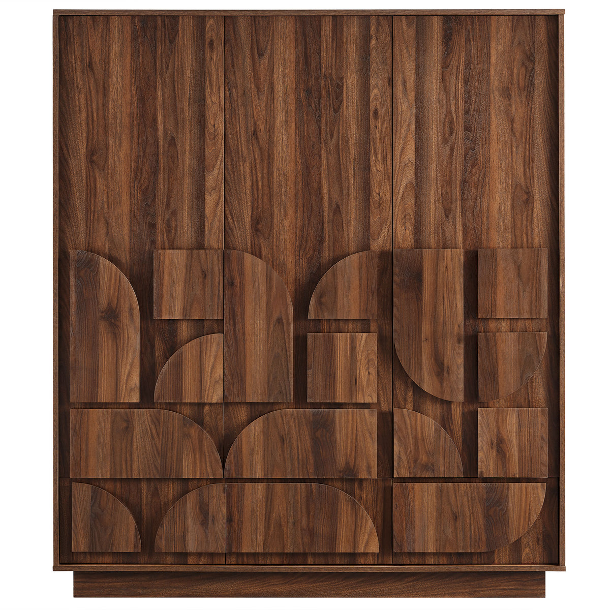 Bulwark 3-Door Wardrobe Closet - Walnut