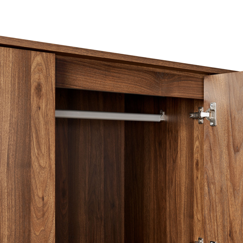 Bulwark 3-Door Wardrobe Closet - Walnut