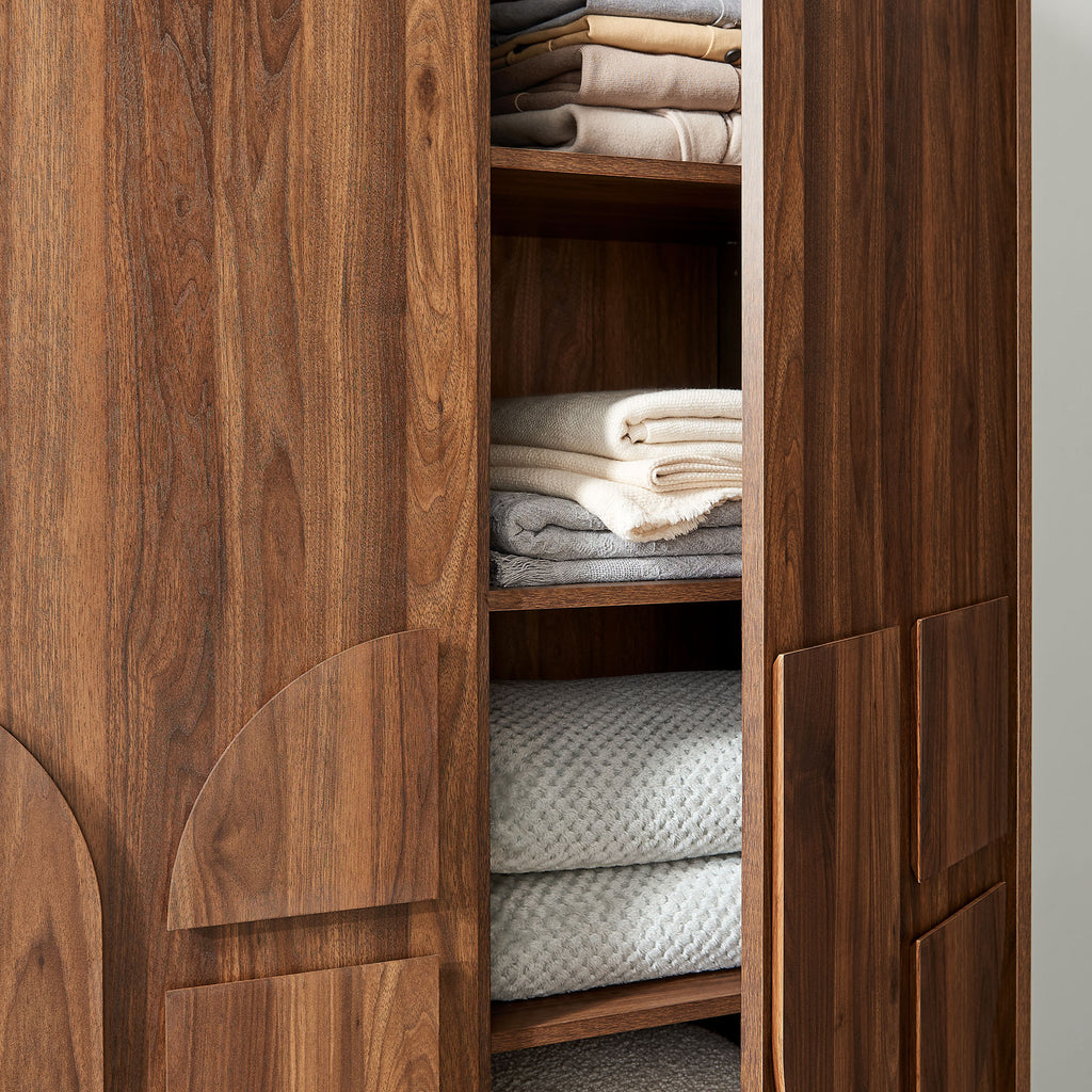 Bulwark 3-Door Wardrobe Closet - Walnut