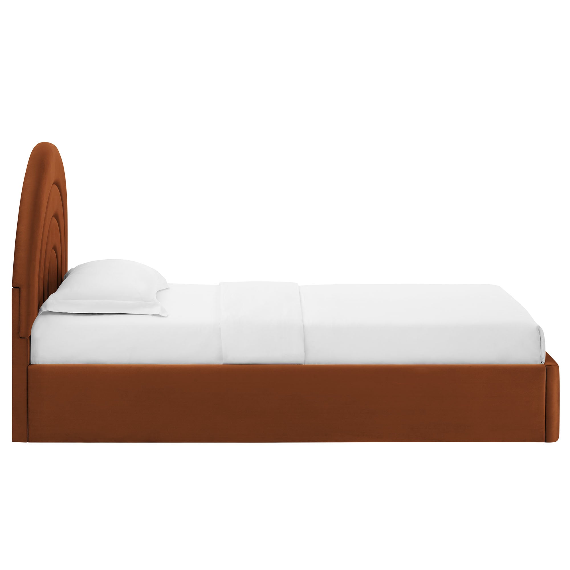 Solana Arched Performance Velvet Twin Platform Bed - Rust