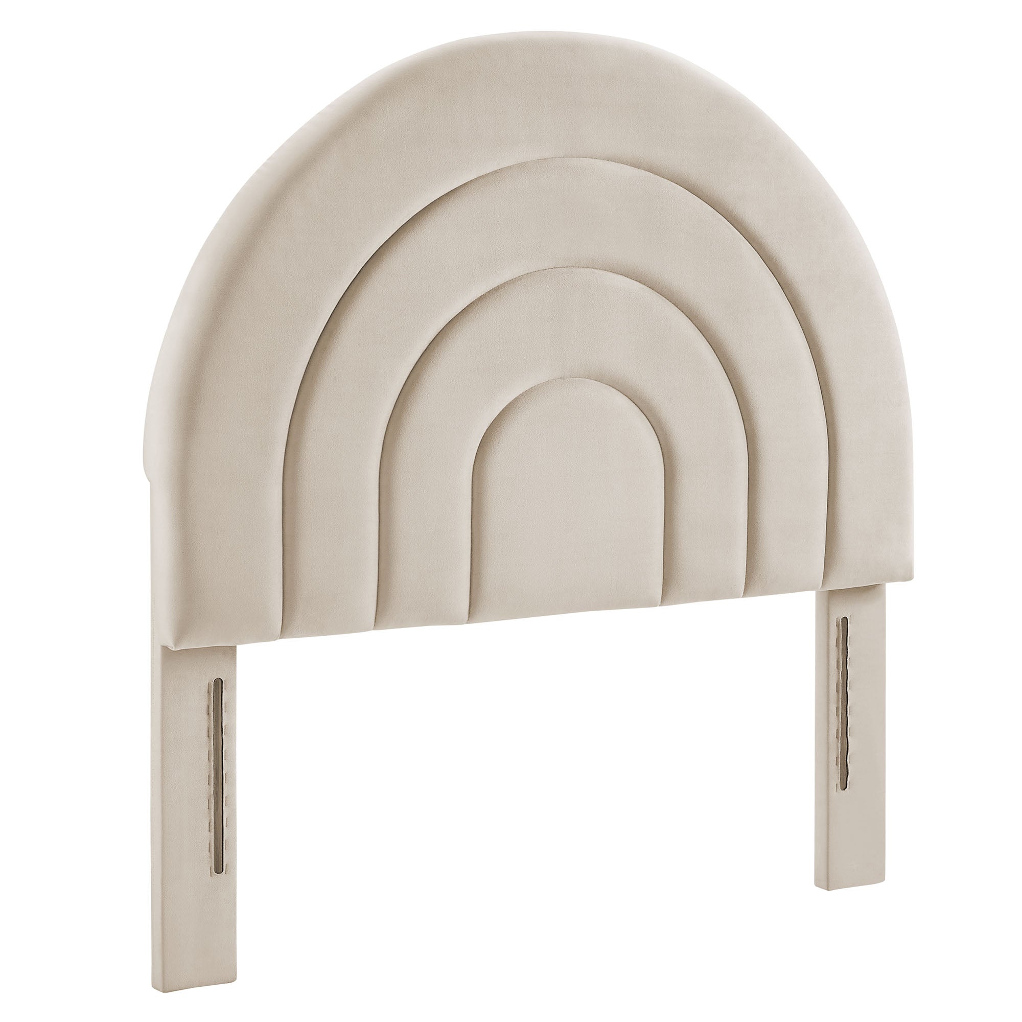 Solana Arched Performance Velvet Twin Headboard - Almond