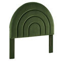 Solana Arched Performance Velvet Twin Headboard - Moss Green