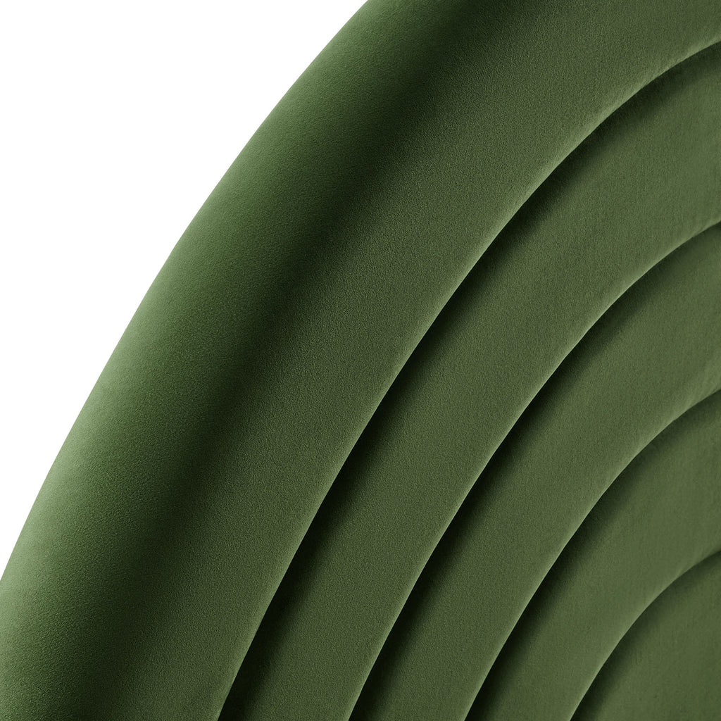 Solana Arched Performance Velvet Twin Headboard - Moss Green