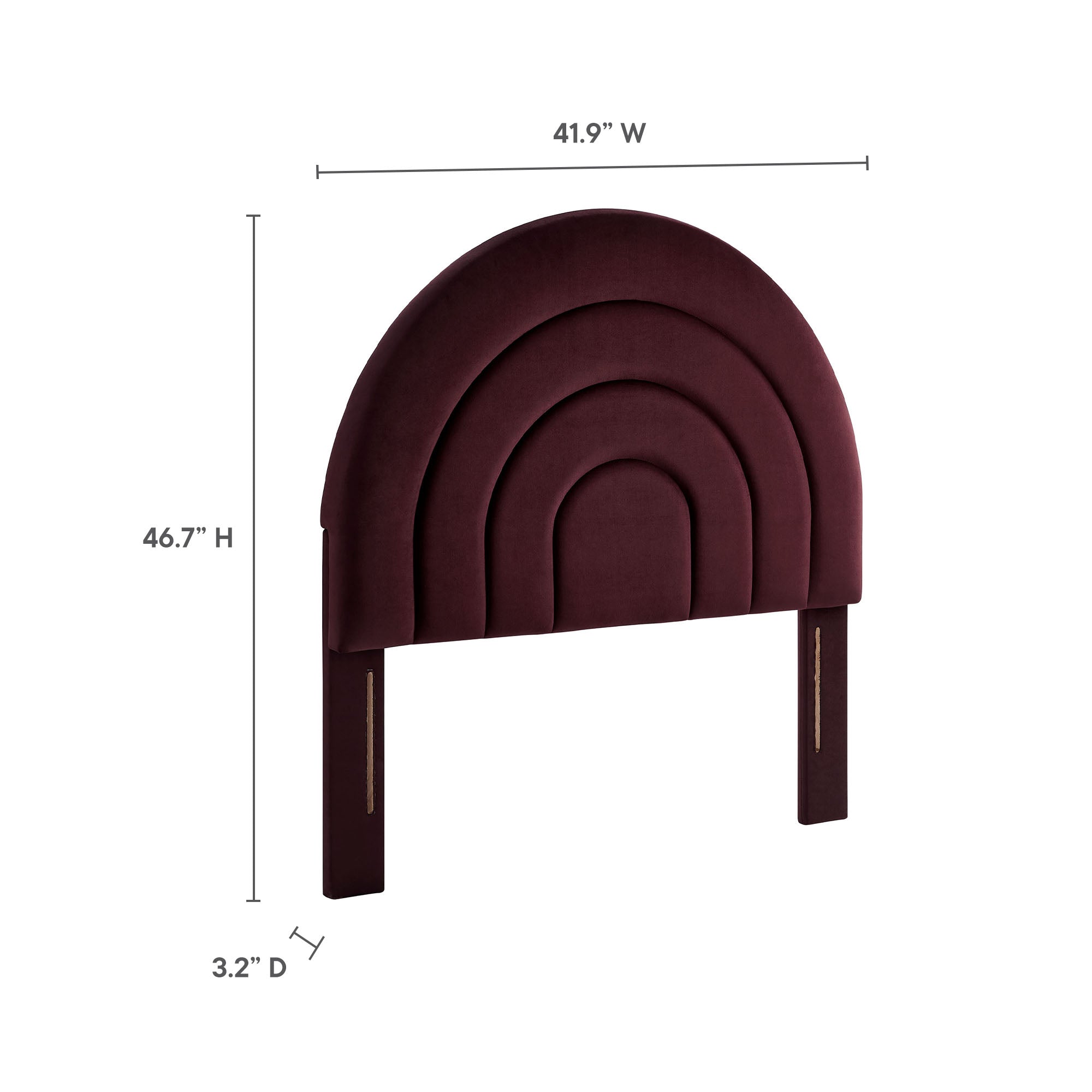 Solana Arched Performance Velvet Twin Headboard - Mulberry