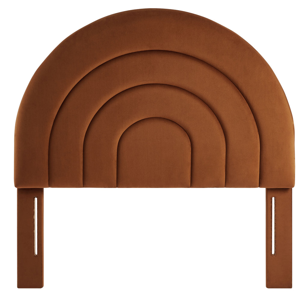 Solana Arched Performance Velvet Twin Headboard - Rust