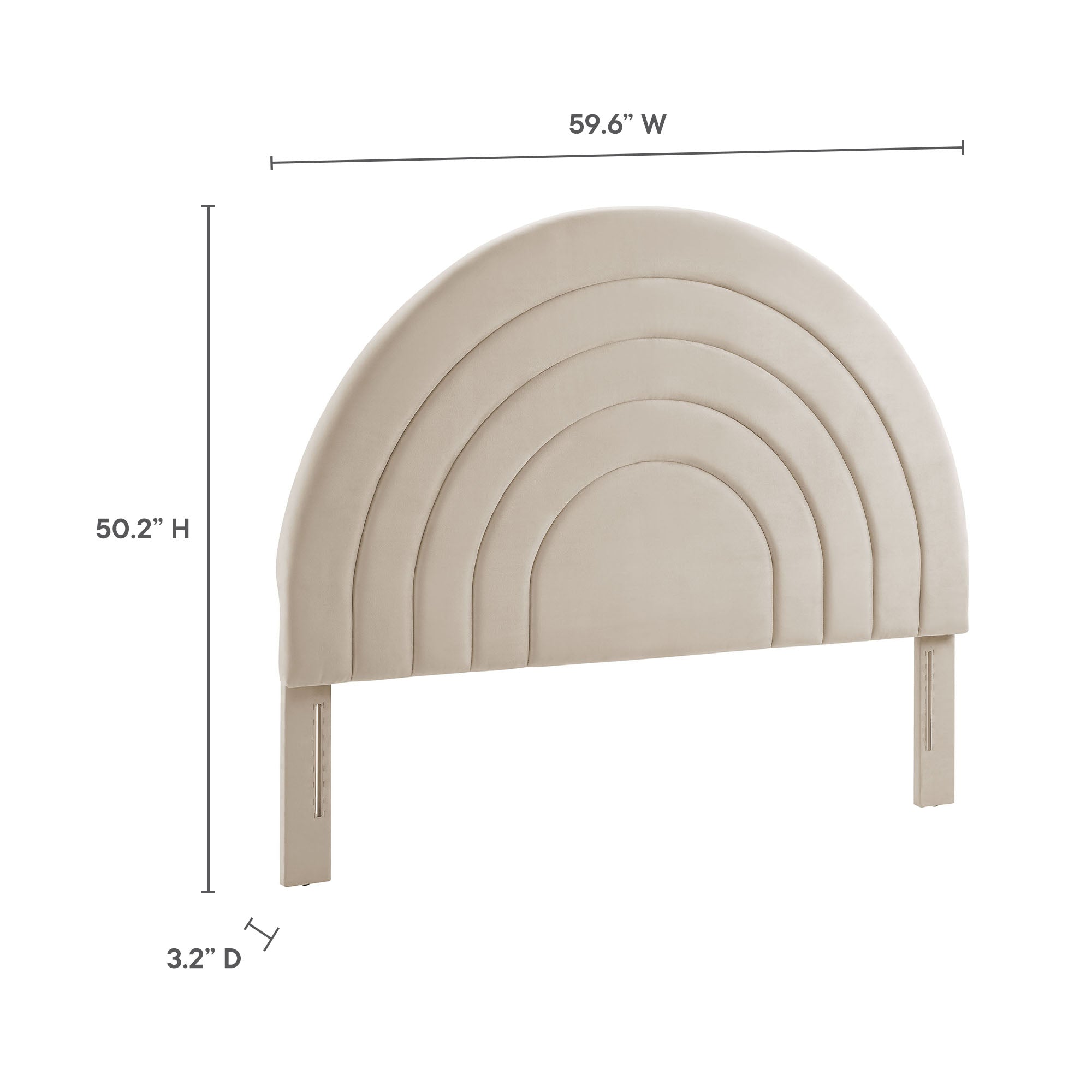 Solana Arched Performance Velvet Full Headboard - Almond