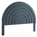 Solana Arched Performance Velvet Full Headboard - Cadet Blue