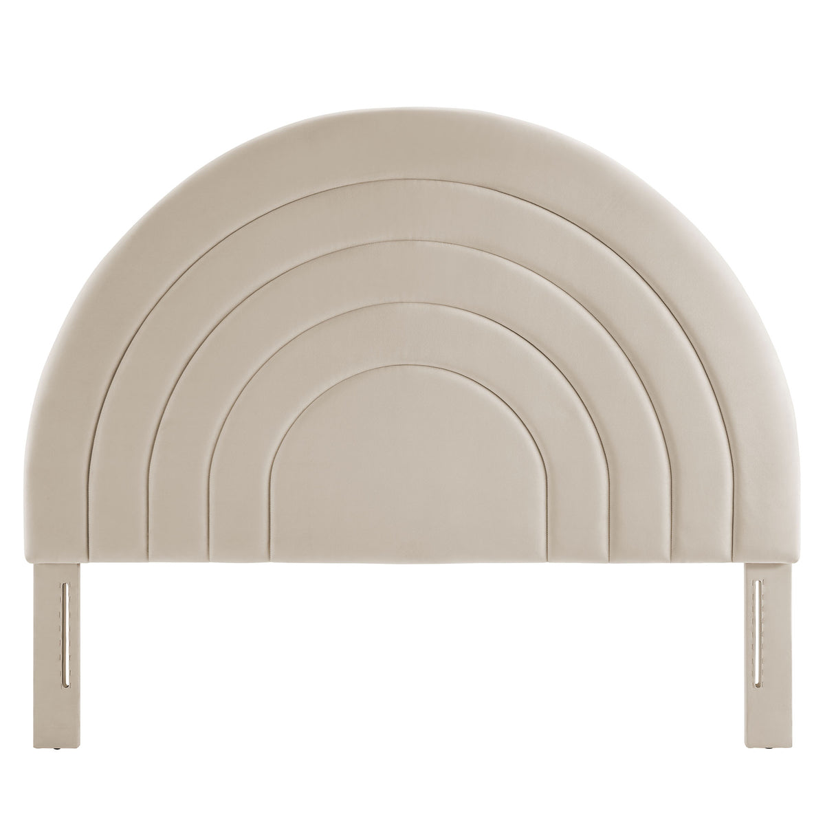 Solana Arched Performance Velvet Queen Headboard - Almond
