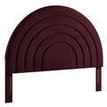 Solana Arched Performance Velvet Queen Headboard - Mulberry