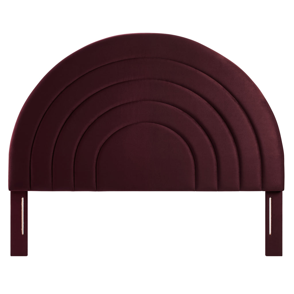 Solana Arched Performance Velvet Queen Headboard - Mulberry