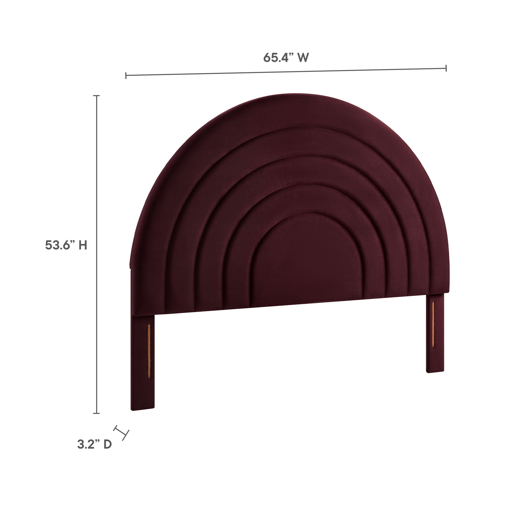 Solana Arched Performance Velvet Queen Headboard - Mulberry