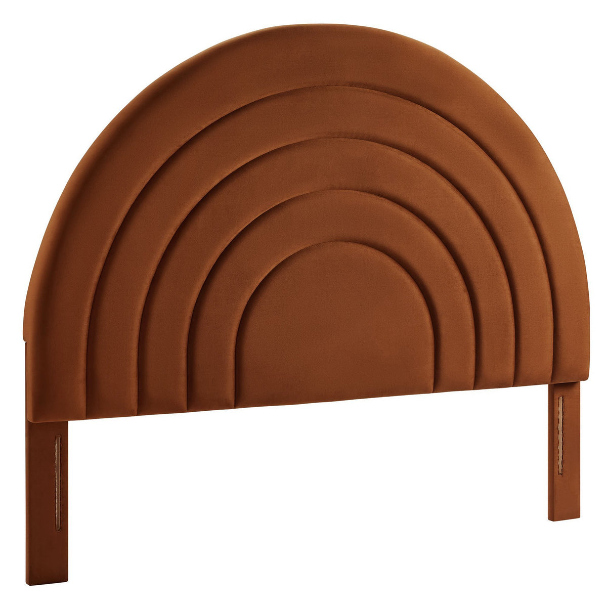 Solana Arched Performance Velvet Queen Headboard - Rust
