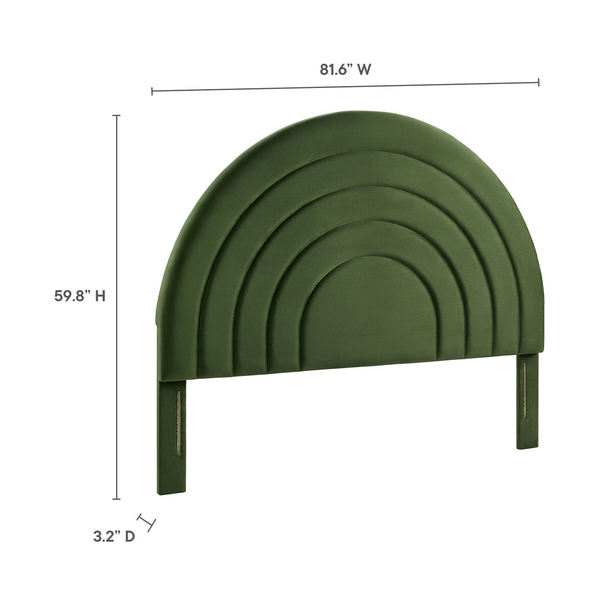 Solana Arched Performance Velvet King Headboard - Moss Green