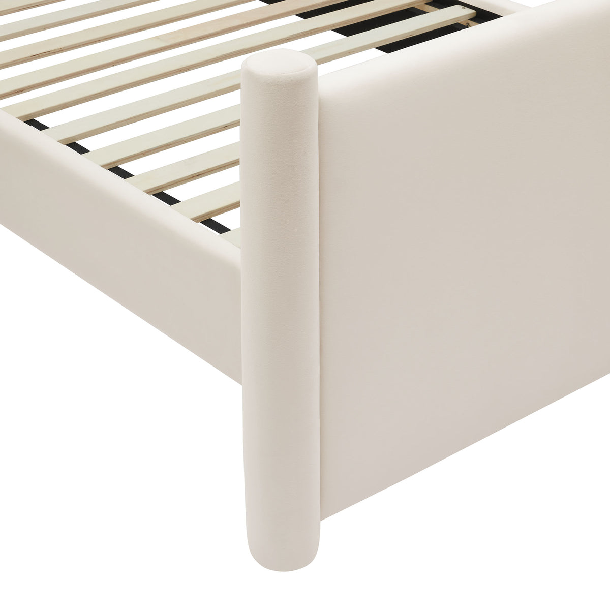 Rael Performance Velvet Twin Platform Bed - Alabaster