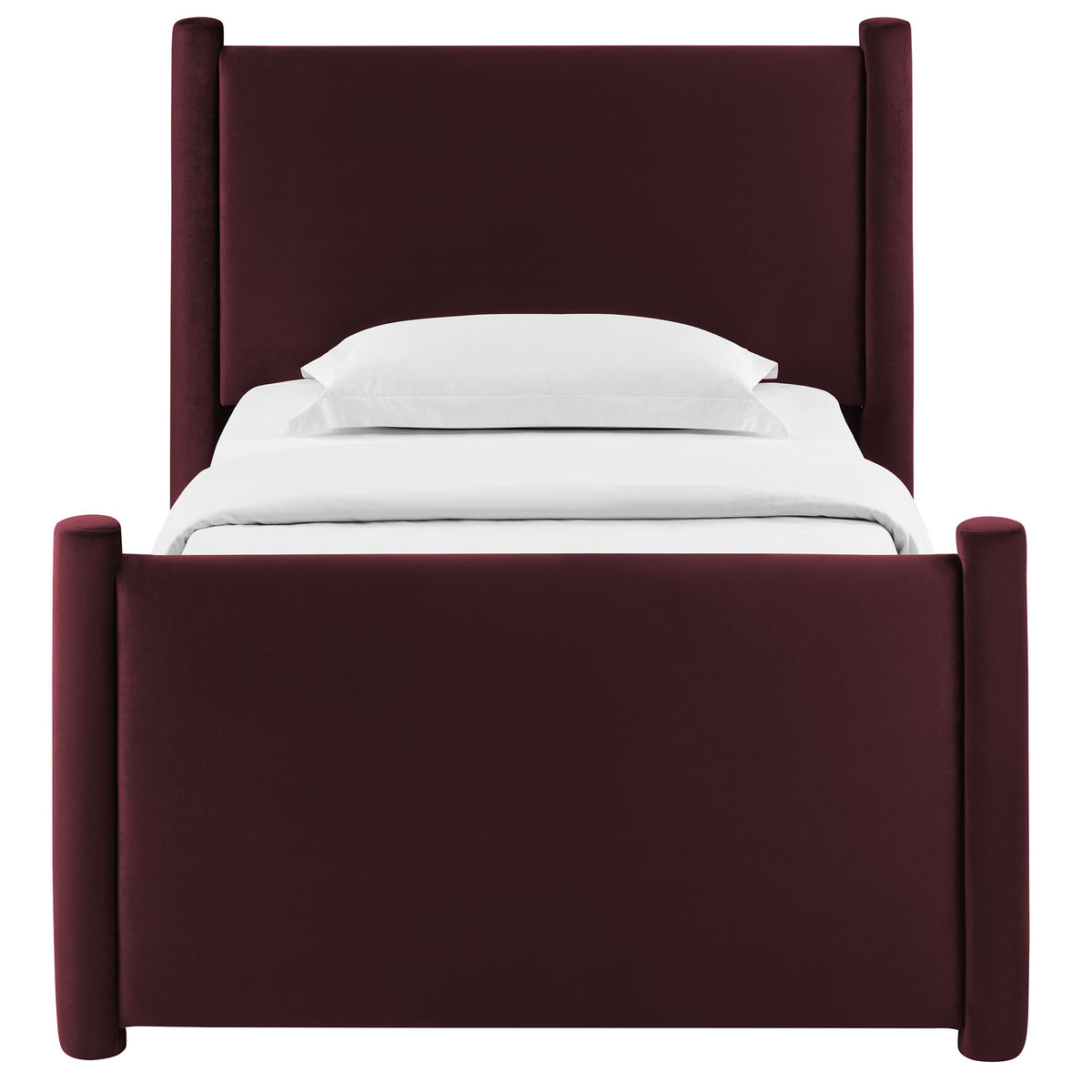 Rael Performance Velvet Twin Platform Bed - Mulberry