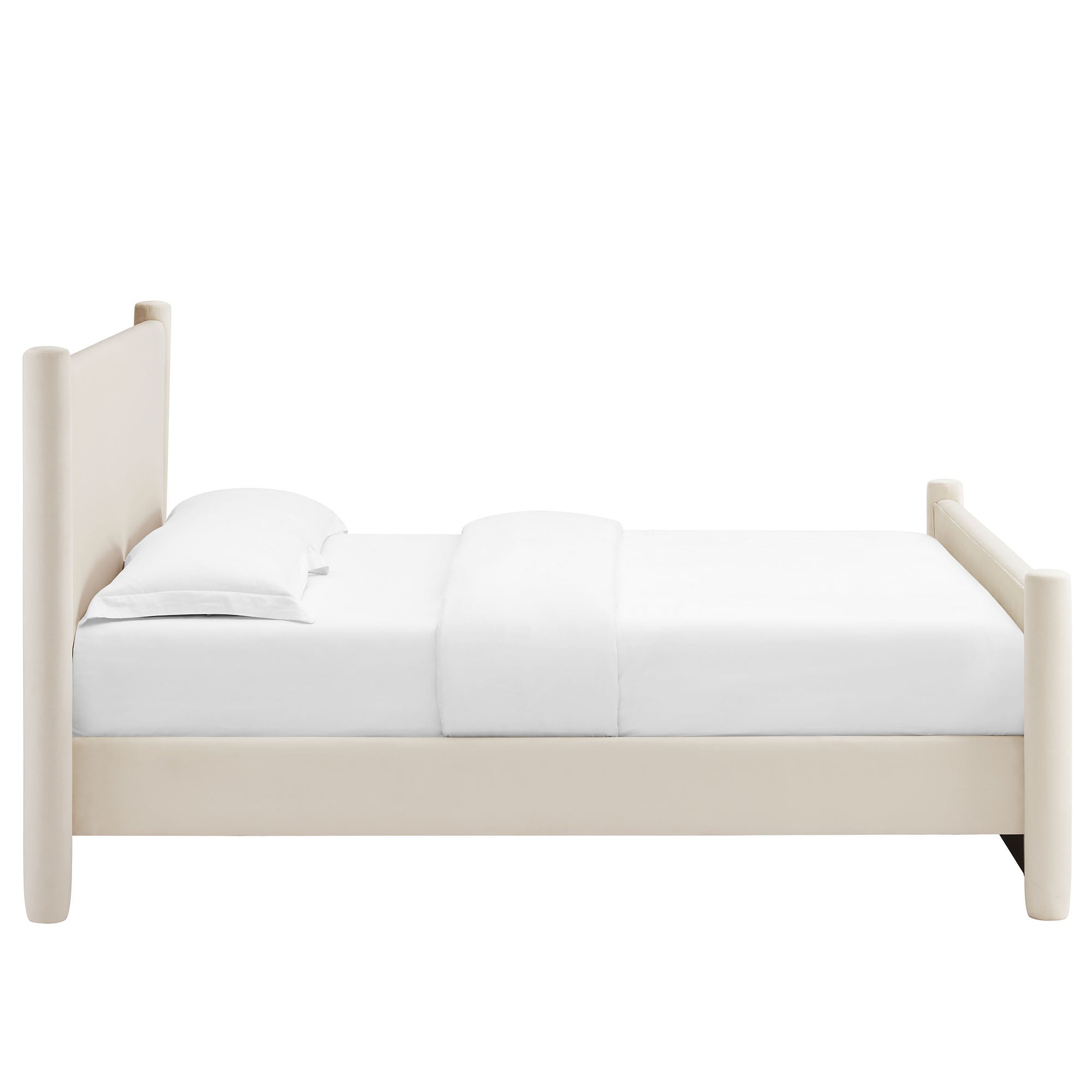 Rael Performance Velvet Full Platform Bed - Alabaster
