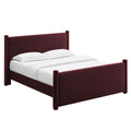 Rael Performance Velvet Full Platform Bed - Mulberry