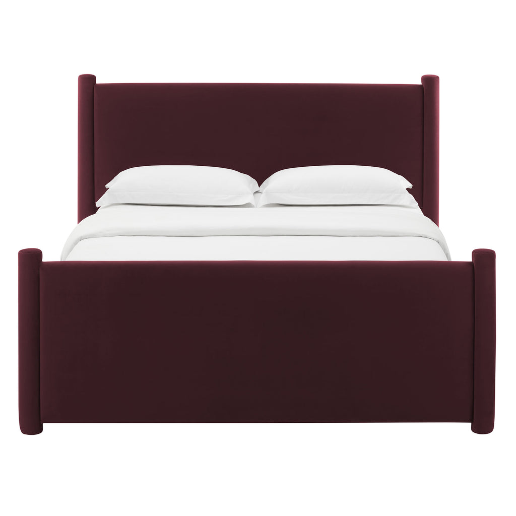 Rael Performance Velvet Full Platform Bed - Mulberry