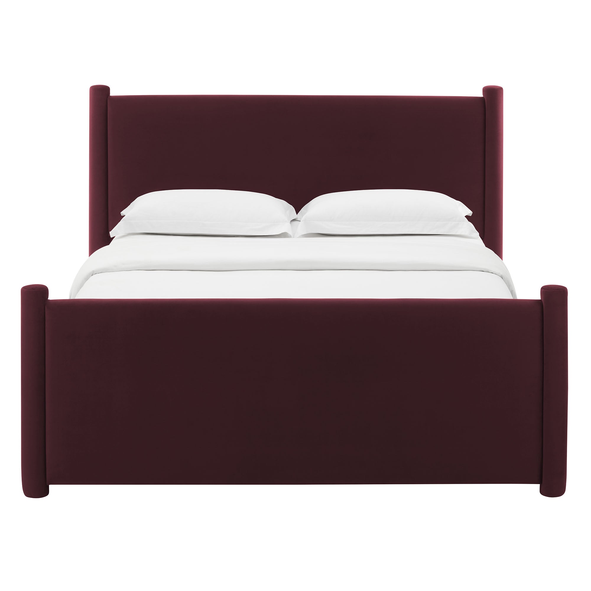 Rael Performance Velvet Full Platform Bed - Mulberry