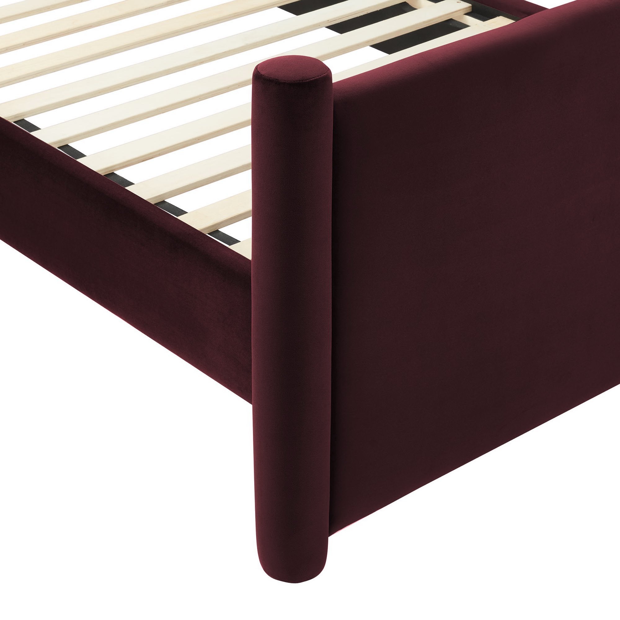Rael Performance Velvet Full Platform Bed - Mulberry