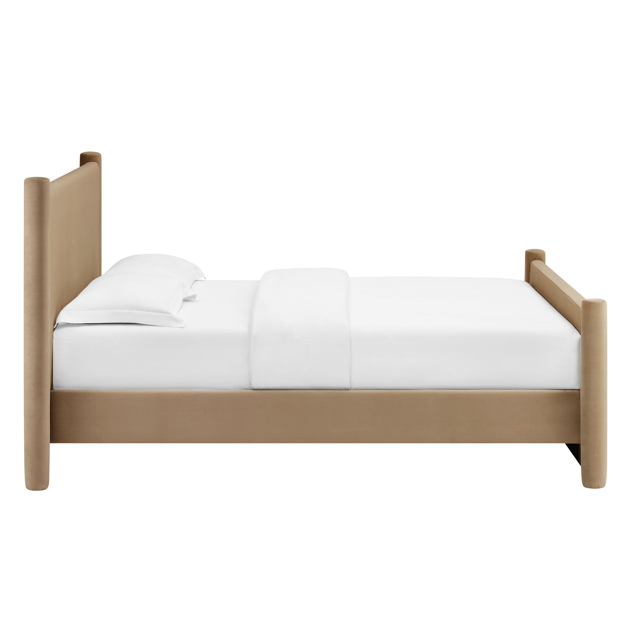Rael Performance Velvet Full Platform Bed - Taupe