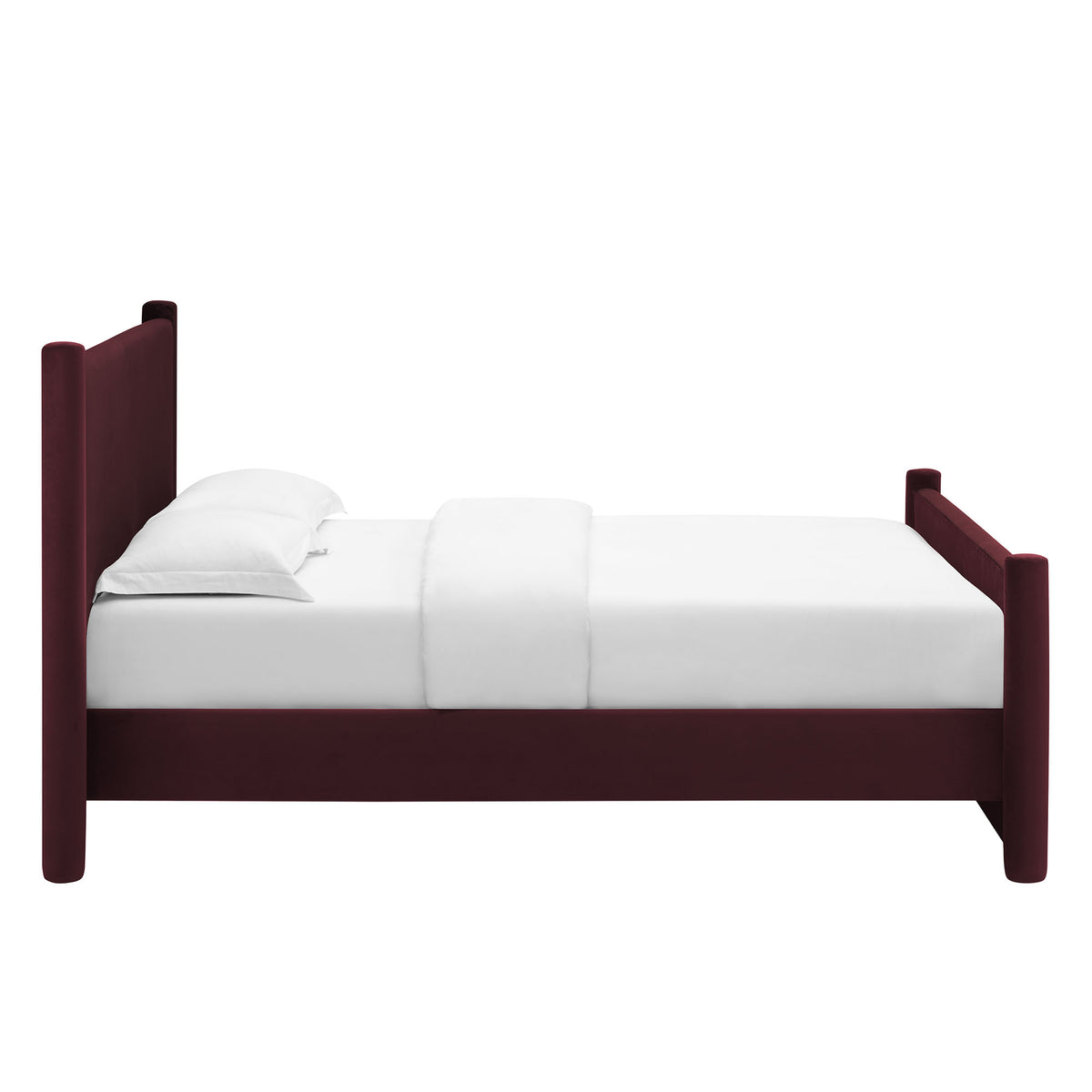Rael Performance Velvet King Platform Bed - Mulberry