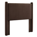 Rael Performance Velvet Twin Headboard - Chocolate Brown