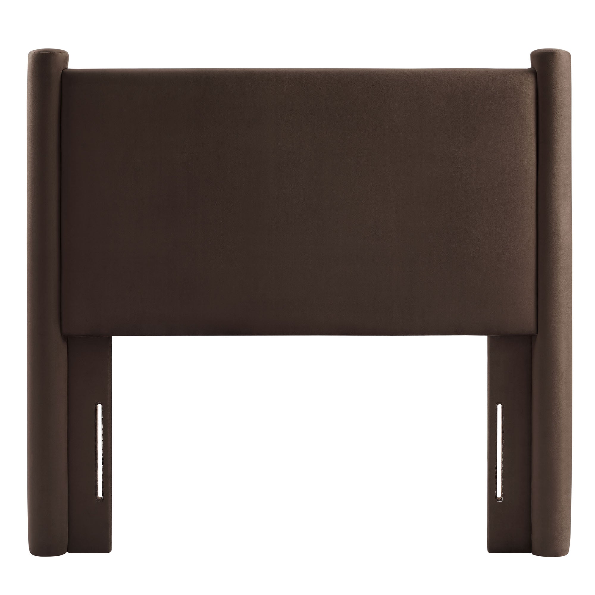 Rael Performance Velvet Twin Headboard - Chocolate Brown