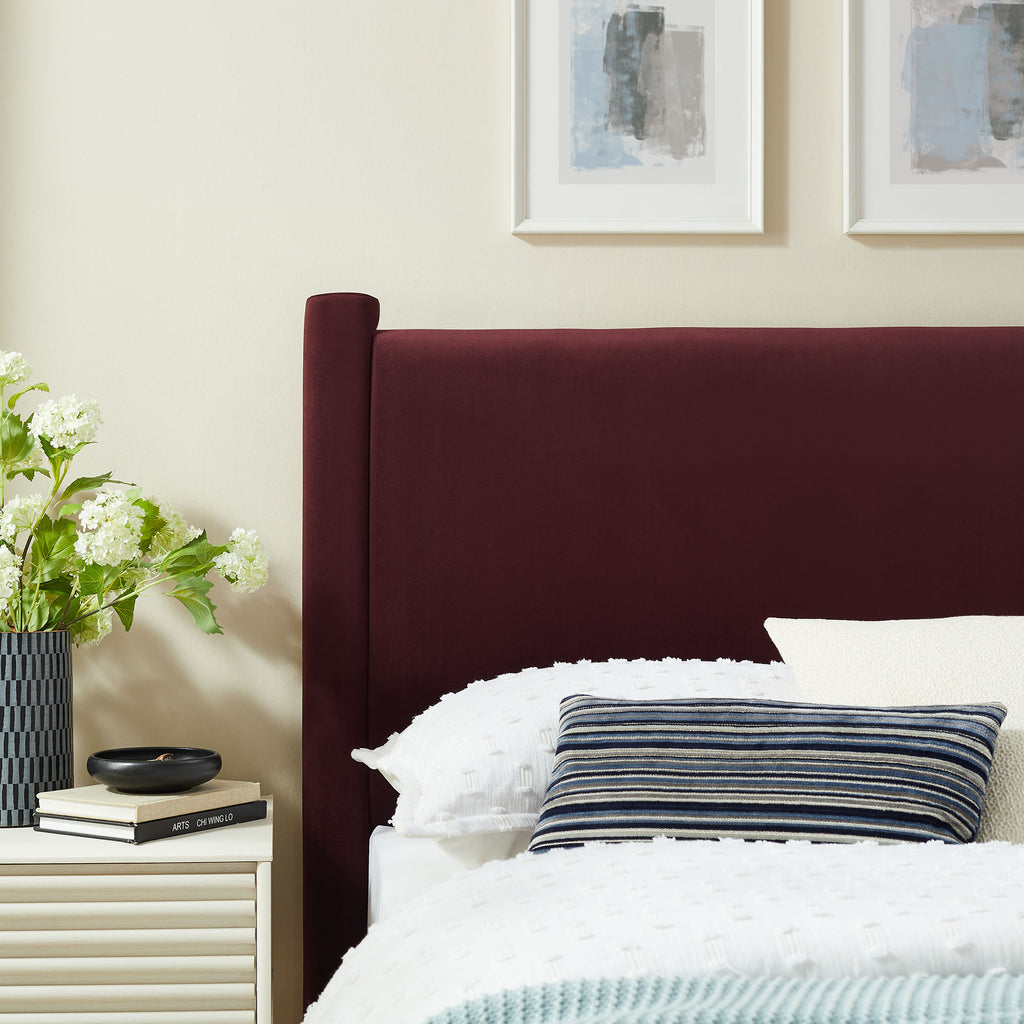 Rael Performance Velvet Twin Headboard - Mulberry