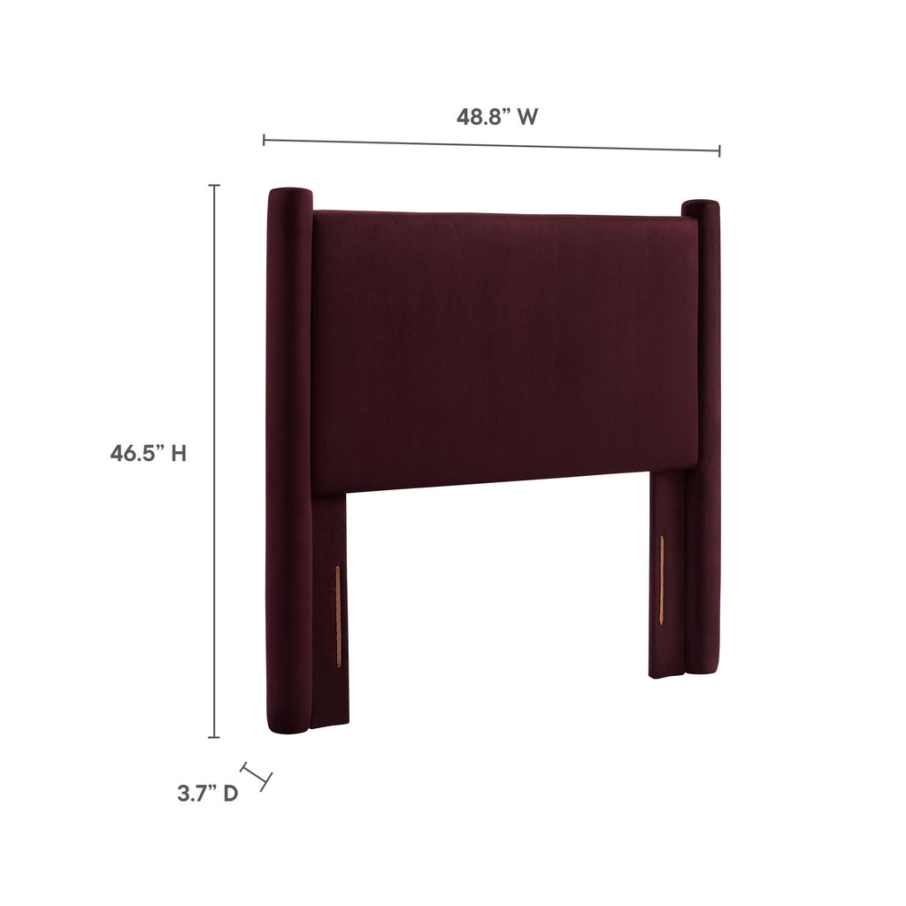 Rael Performance Velvet Twin Headboard - Mulberry