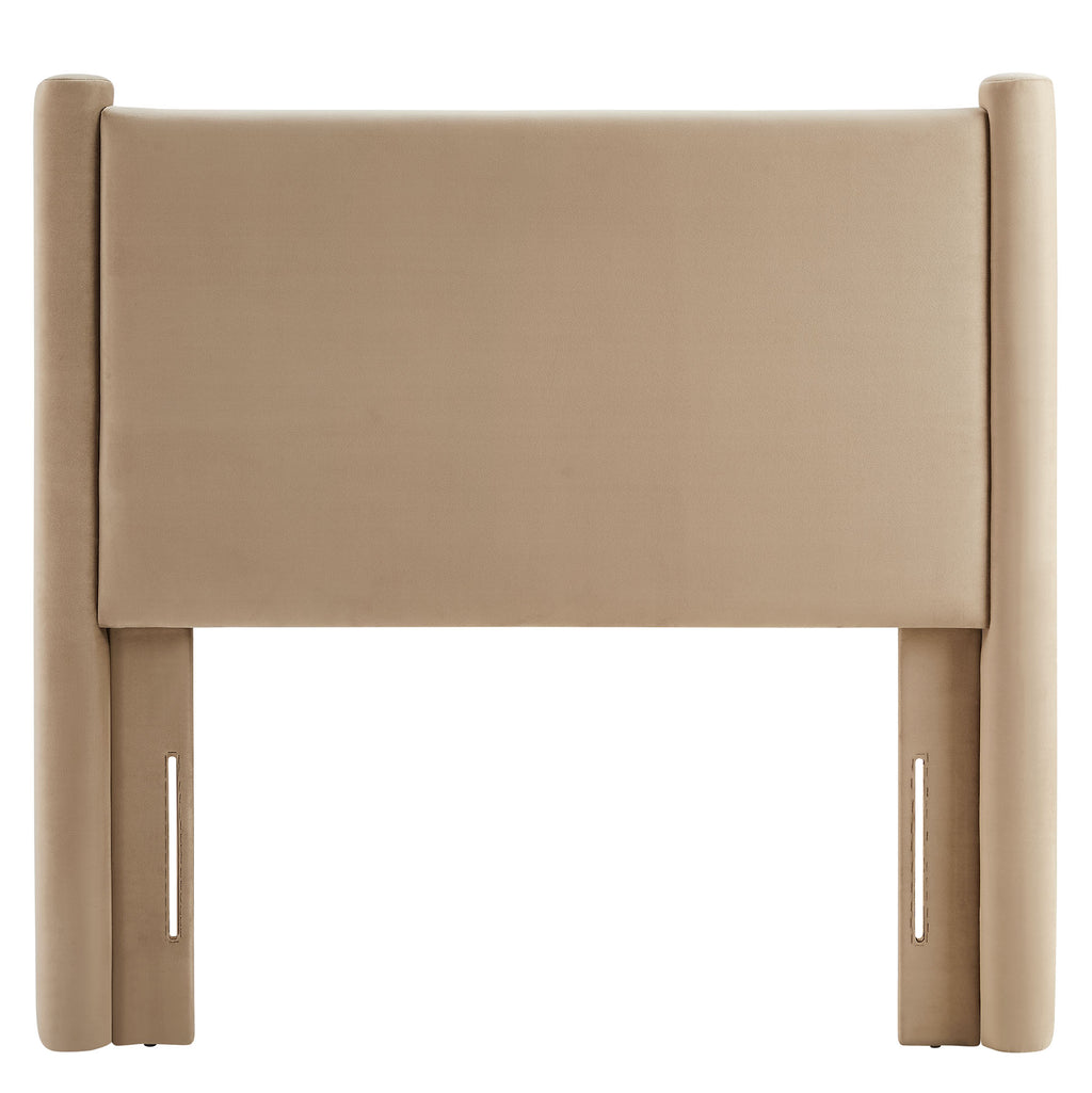 Rael Performance Velvet Twin Headboard - Taupe