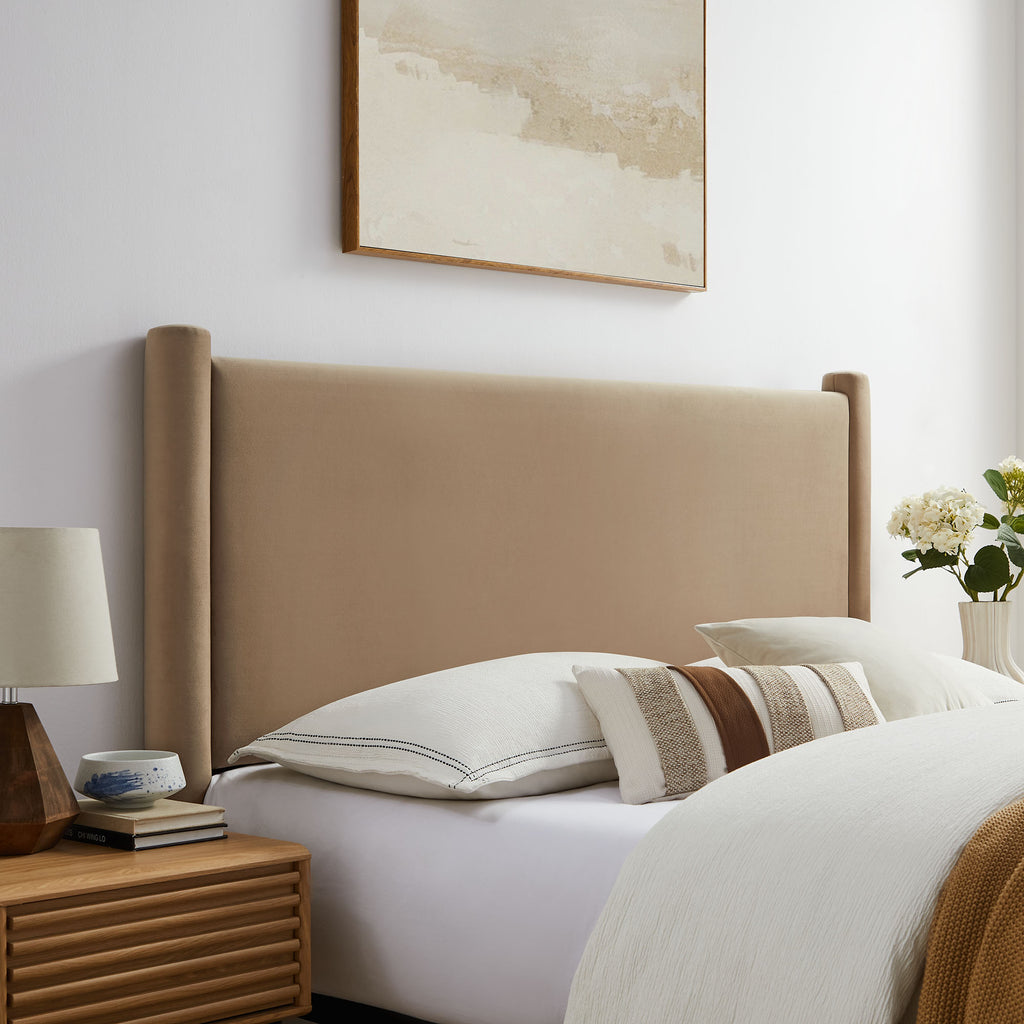 Rael Performance Velvet Full Headboard - Taupe