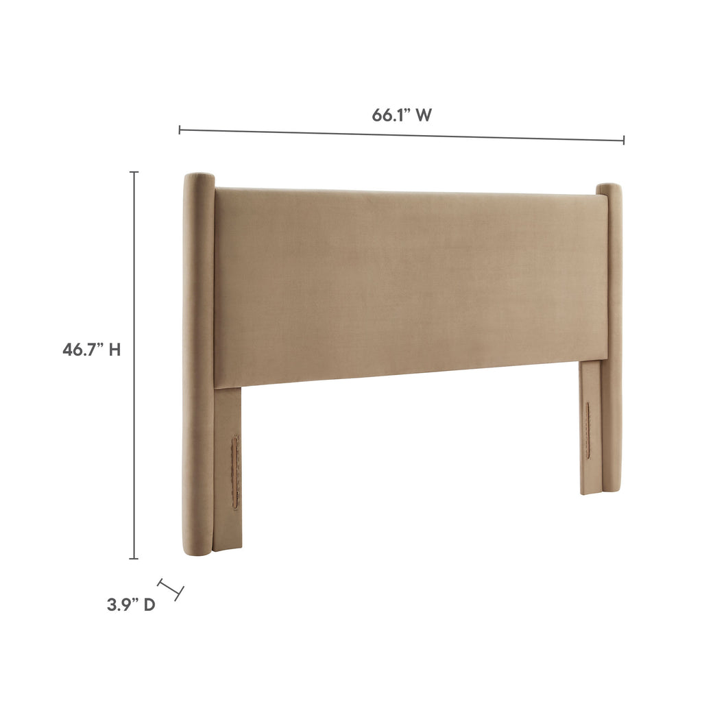 Rael Performance Velvet Full Headboard - Taupe