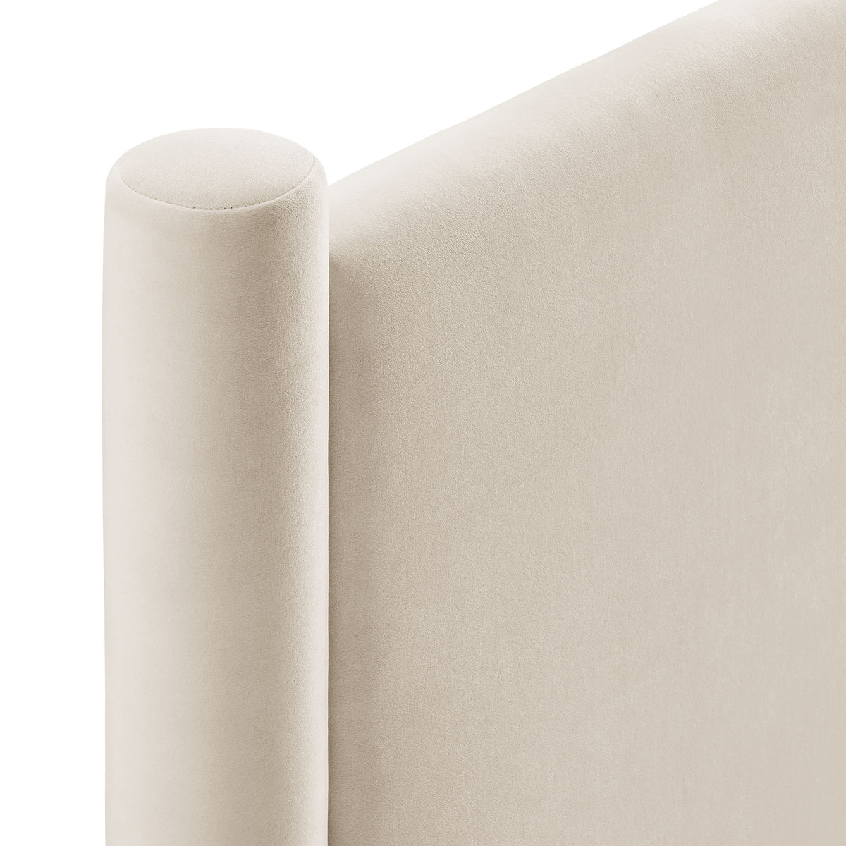 Rael Performance Velvet Queen Headboard - Alabaster