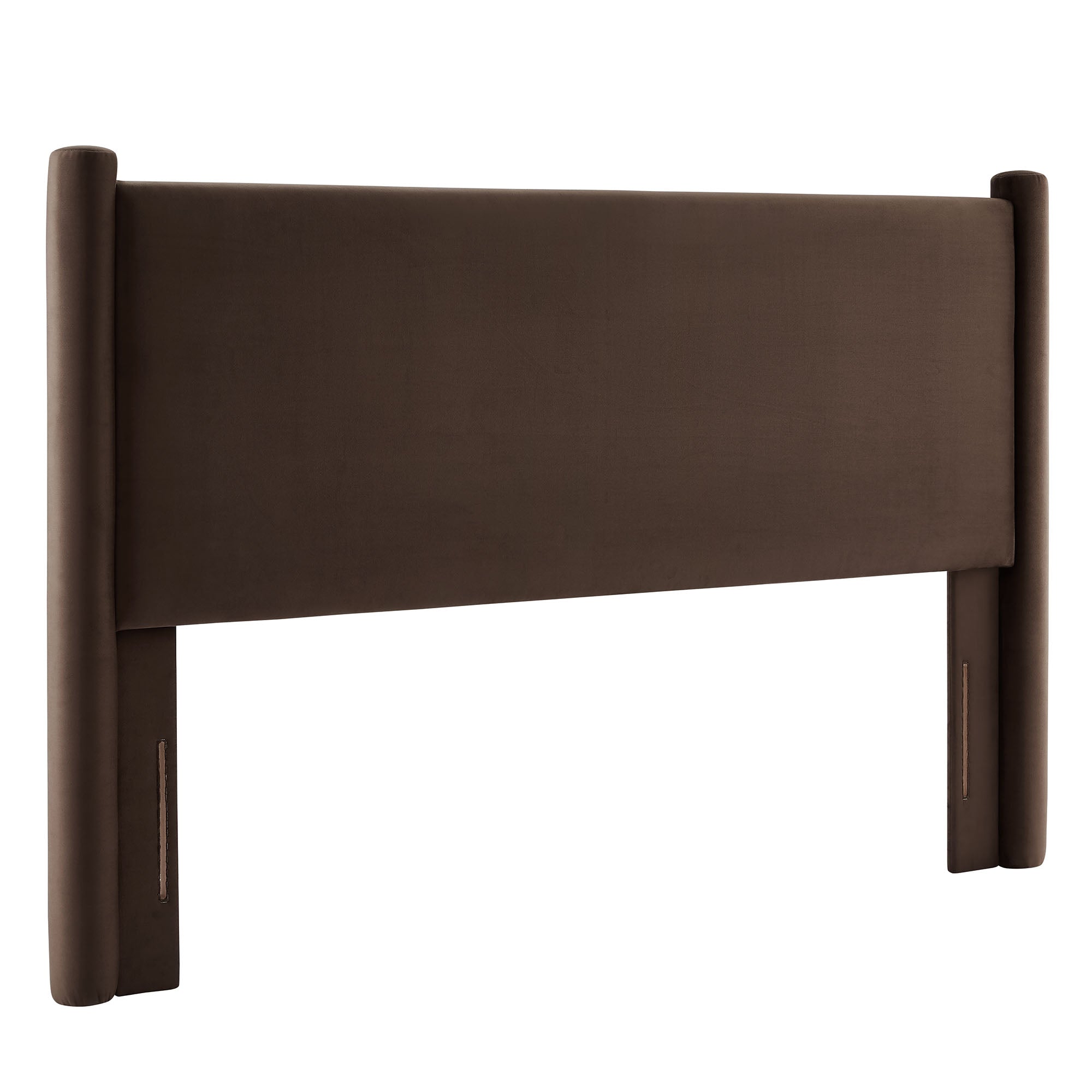 Rael Performance Velvet Queen Headboard - Chocolate Brown