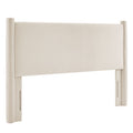 Rael Performance Velvet King Headboard - Alabaster