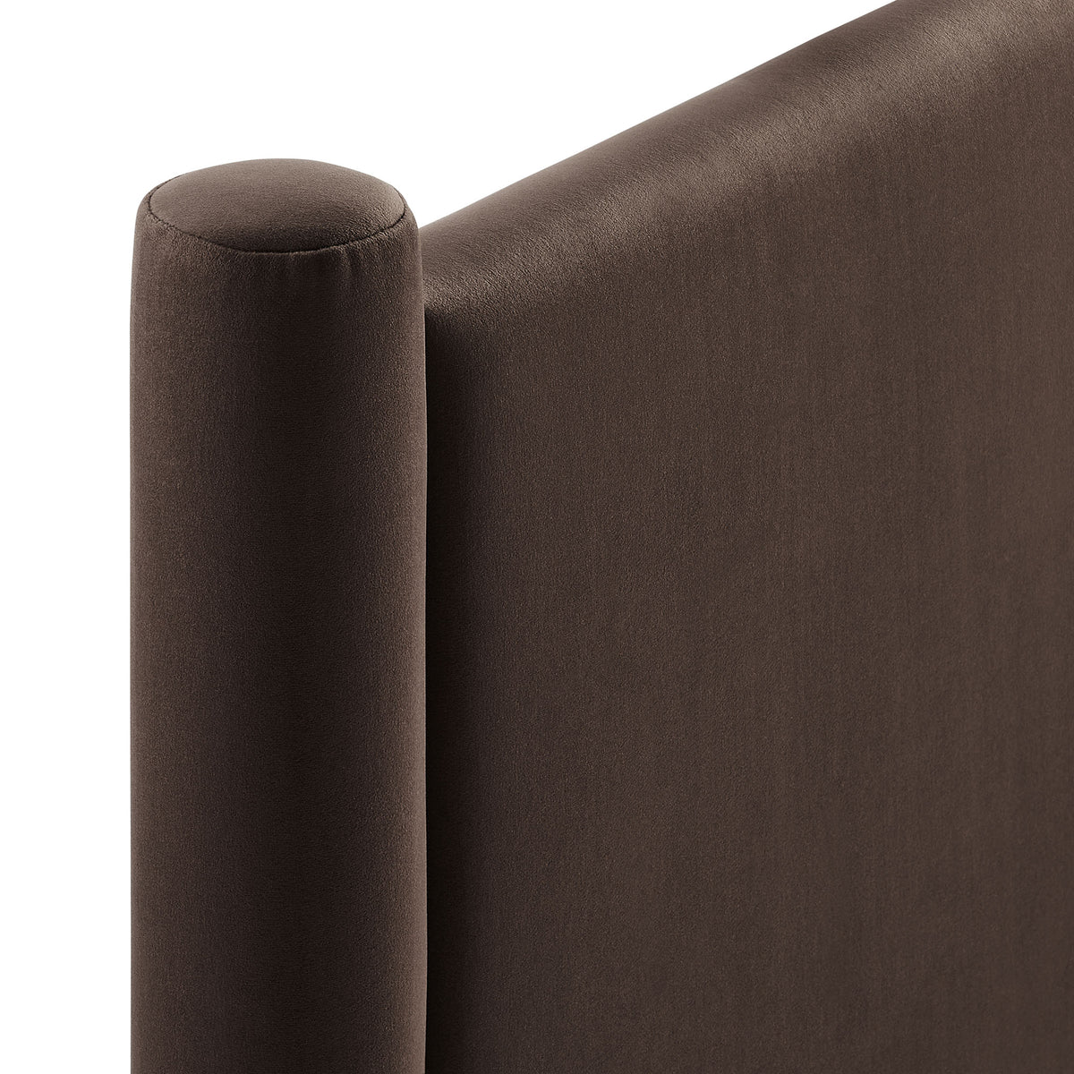 Rael Performance Velvet King Headboard - Chocolate Brown