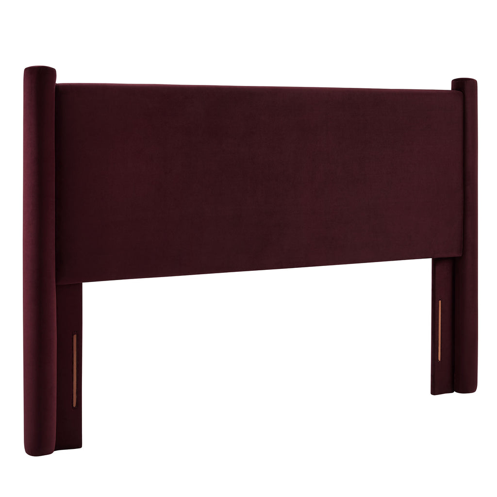 Rael Performance Velvet King Headboard - Mulberry