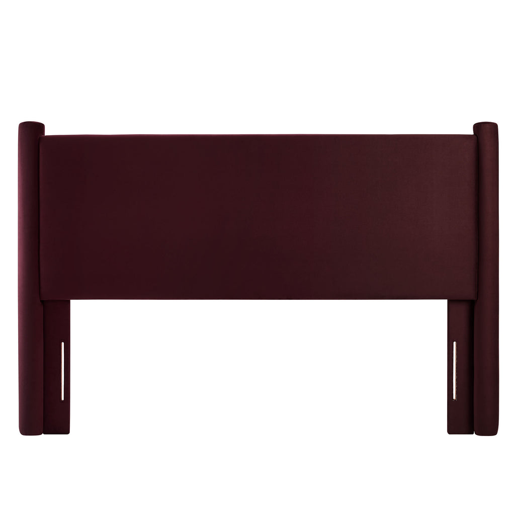 Rael Performance Velvet King Headboard - Mulberry