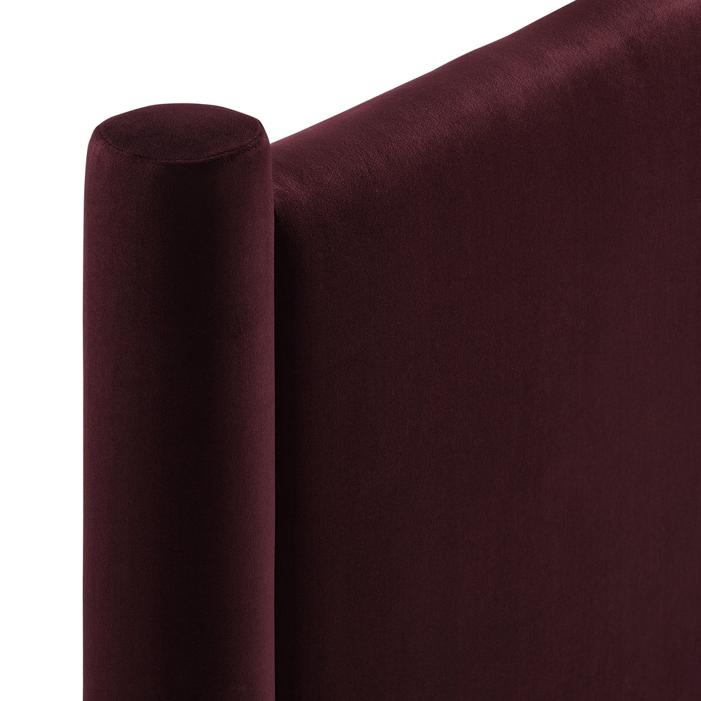 Rael Performance Velvet King Headboard - Mulberry