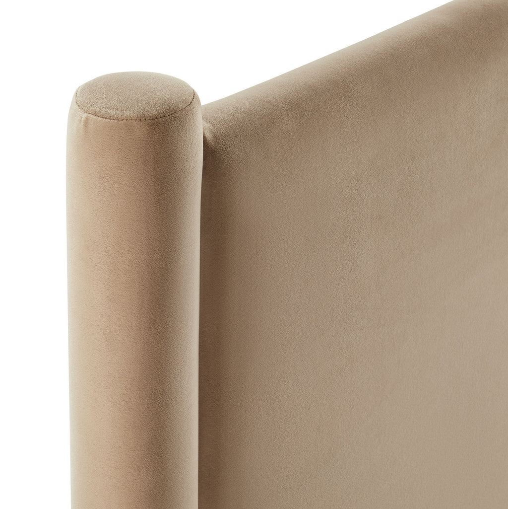 Rael Performance Velvet King Headboard - Taupe